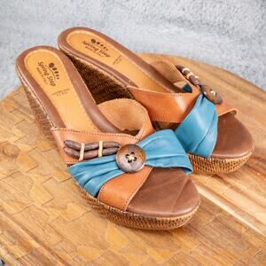SPRING STEP..PLATFORM WEDGE..SANDALS / HEELS..ITALY..EUR 40/ US 9.5